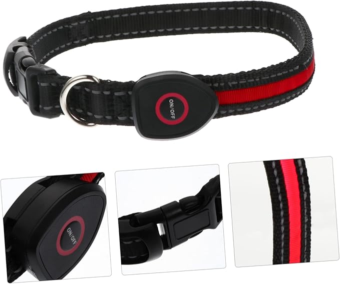 Yardwe Rechargeable USB Glow Collar for Pets Heart Shaped LED Night Safety Collar Flashing Light Fits Small to Medium Breeds for Evening Walks