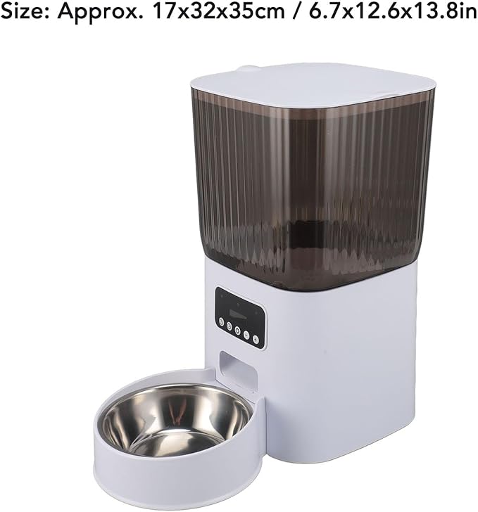 Automatic Pet Feeder 5L Capacity, Disassemble Cat Dog Feeders with APP Remote Portion Control, 2 Layer Compartment Food Bowl, Timed Cat Food Dispenser for Cat Dog (Single Bowl