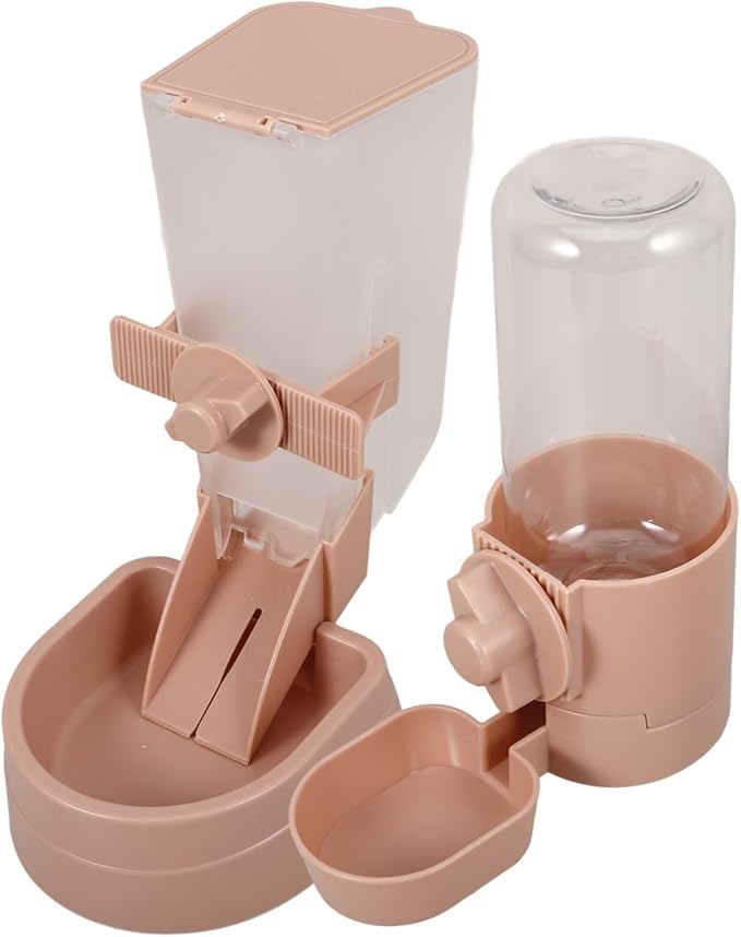 1set Hanging Automatic Pet Water Dispenser and Feeder for Cats Dogs Kittens Lightweight Material Easy to Install Prevents Spills for Cages