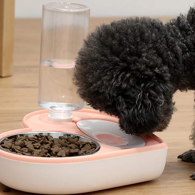 Pet Feeder, Automatic Drinking Fountain, Pet Drinking Fountain, NonWet Mouth and Antioverturning Pet Bowl