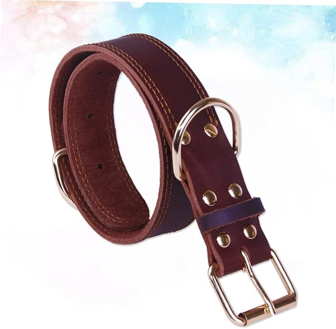 Happyyami Wide Dog Collar for Small Medium Large Dogs Genuine Grade Soft Padded Comfortable Pet Collar