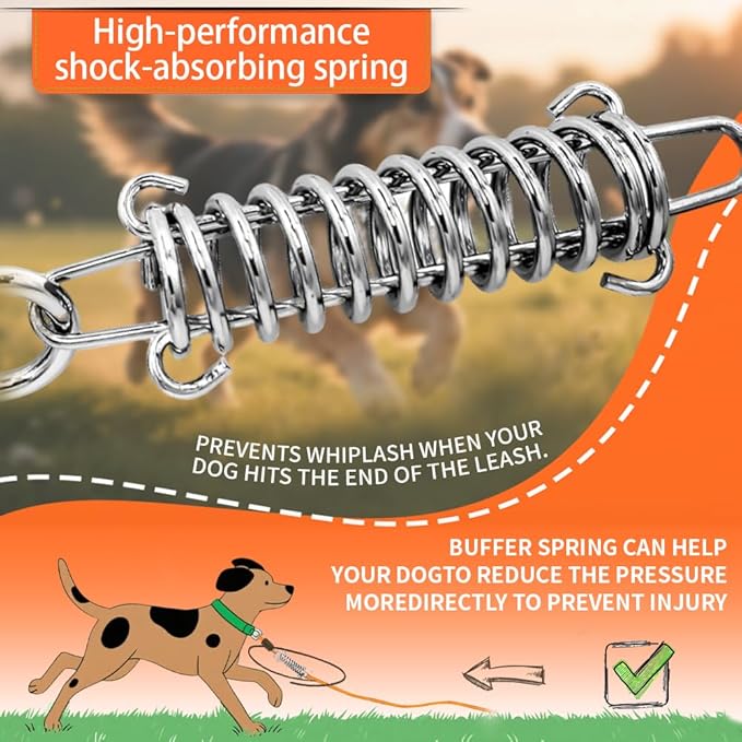 Heavy Duty Dog Leash, Chew Proof Metal Leash for Large Dogs (Up to 250lbs), WireRope Dog Leashes with Soft Silicone Grip (Orang Short, 1.5 FT)
