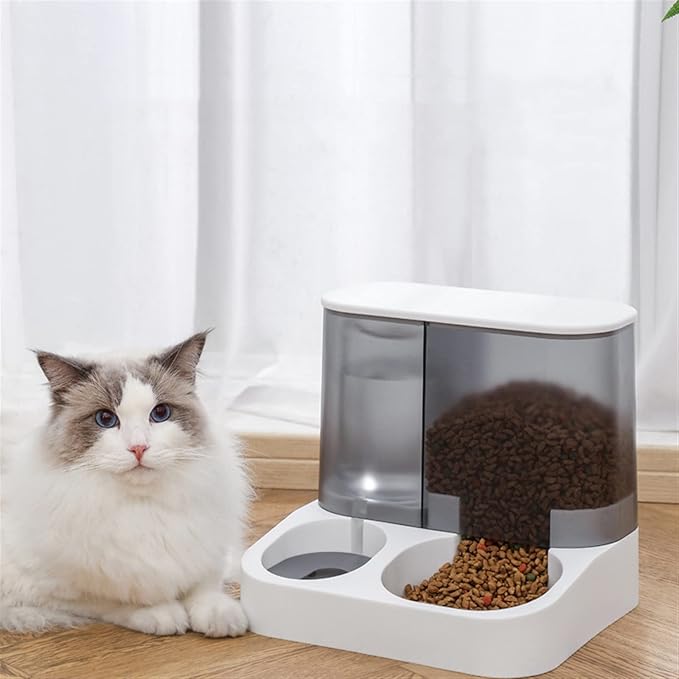 Dog Water Bottles Automatic Pet Water Dispenser Feeding Bowl Dog Drinking Cat Food Container(Grey)