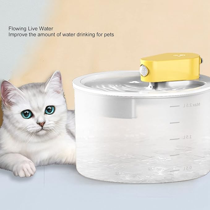 Rechargeable Automatic Pet Water Dispenser - Detachable, Ideal for Small to Medium Dogs and Cats, 2.5L Capacity