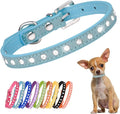 Bling Dog Collars for Medium Dogs, Pretty Rhinestone Dog Collar Crystal Jewel Glitter Diamond Female Puppy Collar for Small Medium Pet Girl Dogs, Light Blue M
