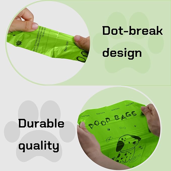 Dog Poop Bags Rolls with Dispenser - Scented & Leak-Proof Dog Waste Bags in Green/Black, 13x9 Inch Extra Large Poop Bags for Dogs, 120/360/630 Counts