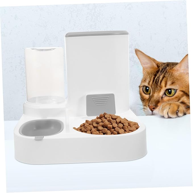 Automatic Pet Feeder Dog Cat Water Dispenser Plastic Easy Assembly Large Capacity Bowl