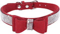 Puppy Dog Collar with Rhinestone Bow Knot Crystal Diamond Colorful Bling Girl Cat Collars XS Small Medium Large