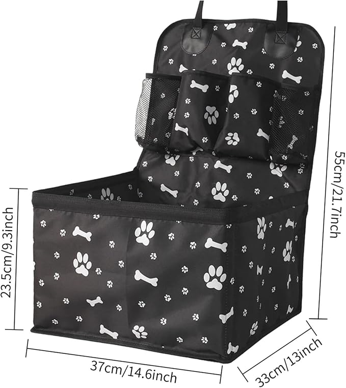 Dog Car Seat with Storage Pockets,Scratch Proof Durable Pet Booster Front for Small Medium