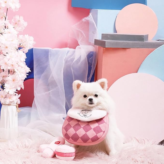 HugSmart Pet Woof Love Handbag Dog Toy, 9.4-Inch, Plush, Pink