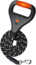 Rrechargeable Heated Dog Leash, Highly Reflective Threads Leash Rope with Rechargeable Hand Warmer for Medium Large Dogs, 1/2 inch - M
