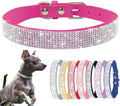 Small Dog Collar, Bling Rhinestone Diamond Fancy Crystal Glitter Pretty Jewel Pet Puppy Collars for XXS XS Small Medium Large Breed Girl Female Dogs Cats (Rose, M)