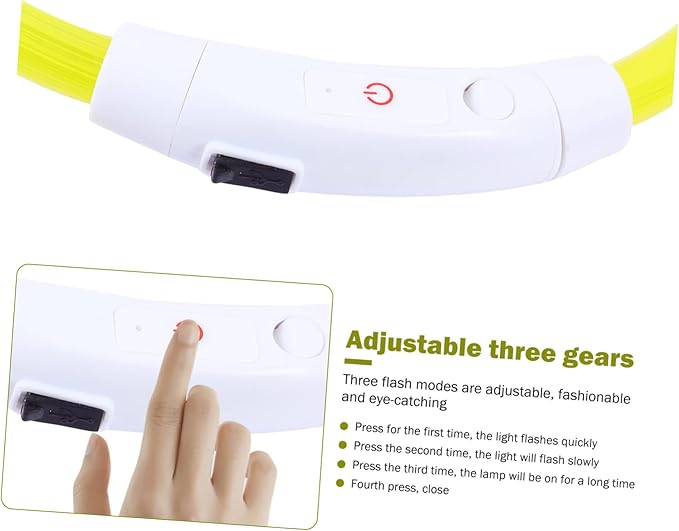 GANAZONO Pet Glow Collar Dog Led Collar USB Rechargeable Reflective Dog Harness for Night Walking