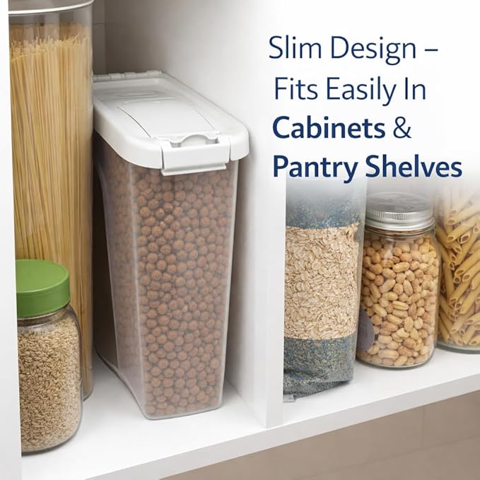 Pet Food Dispenser for Dogs and Cats, 4 lb Capacity Gravity Feed Pet Food Container, Automatic Dry Food Dispenser for Small Pets, Easy Refill Food Storage Feeder