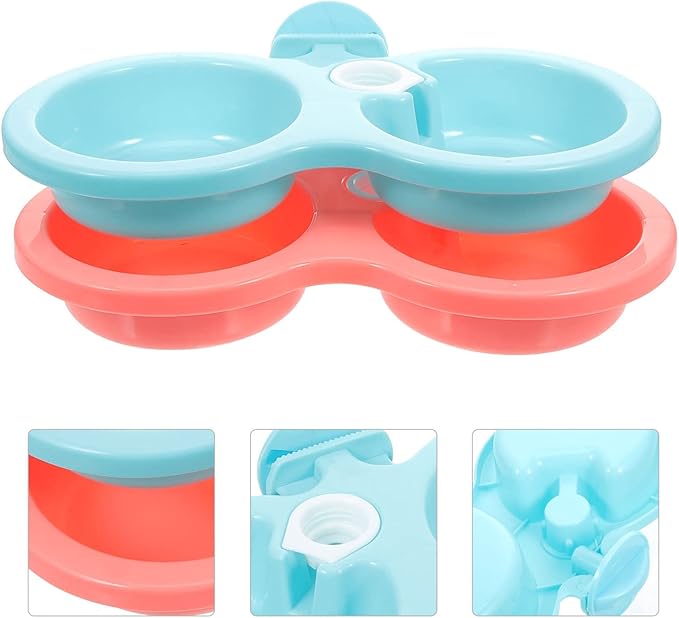Dog Kennel Dog Kennel 2pcs Double Cage Dog Bowls Detachable Crate Food Bowl Automatic Water Dispenser Bottle Pet Hanging Feeder Dish for Rabbit Puppy Bird Cat Dog Bowl Dog Bowl