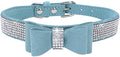 Puppy Dog Collar with Rhinestone Bow Knot Crystal Diamond Colorful Bling Girl Cat Collars XS Small Medium Large