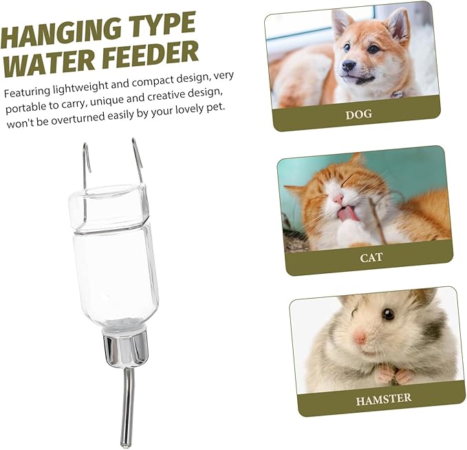 Automatic Water Dispenser Hanging Dog Water Bottle for Hydration Cat Water Feeder Design for and Cats to Keep Dry