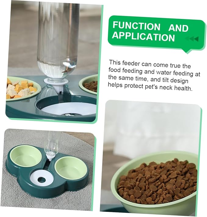 BESPORTBLE Multi-Function Pet Feeder Water Dispenser Automatic Food Bowl for Cats Dogs Convenient Design Easy to Use for Busy Pet Owners Combined Food Water