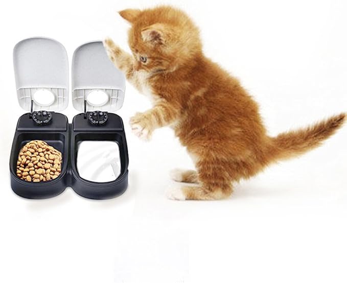 2-Meal Automatic Pet Food Feeder for Dogs & Cats, Pet Food Dispenser Within 48 Hours, Free Ice Pack Included to Keep Food Fresh (2-Meal)