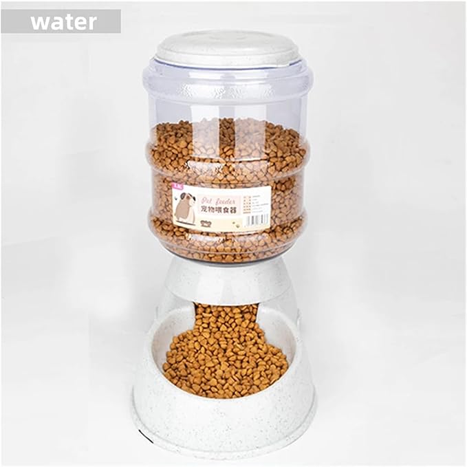 Large Capacity Automatic Pet Feeder and Water Dispenser for Small Dogs and Cats - Ideal Feeding Solution(Food-White)
