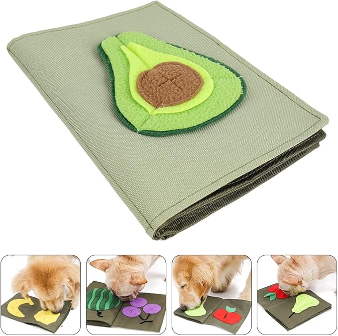 POPETPOP Tricky Treat Toy Interactive Food Dispensing Dog Blanket Pet Training Book for Dogs Slow Feeder Activity Mat Safe Fleece Engaging Puzzle for Feeding and Playtime