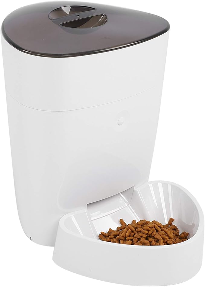 EVTSCAN Automatic Cat Feeder, 4L Auto Dry Food Dispenser with Twist Lock Lid for Naughty Pet, Low Food LED Indication with Clog-Free Design
