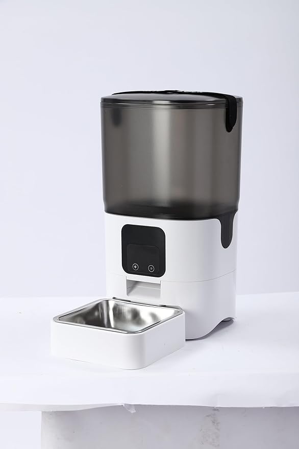6L Smart Pet Feeder with APP Control - Auto Food Dispenser, Programmable Portions, Up to 15-Day Battery Backup, Compatible with Dogs & Cats, Voice Alerts & Dual Power Supply