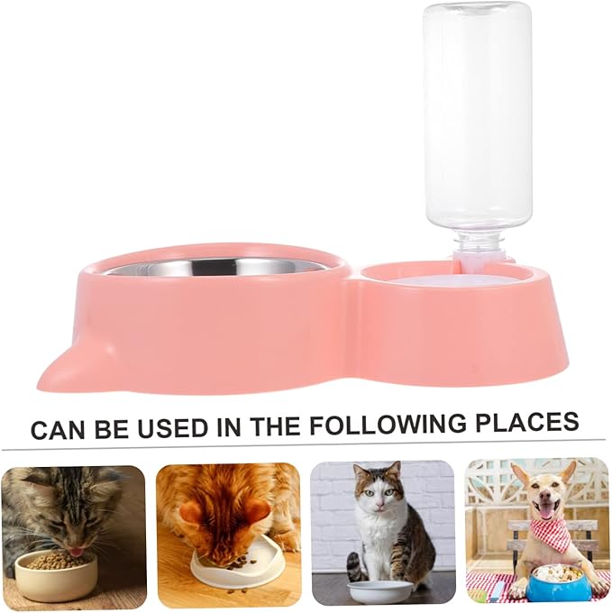 1pc Automatic Pet Water Feeder Food Dispenser Bowl Cat Ear Design Food-Grade Easy to Automatic Refill for Dogs and Cats
