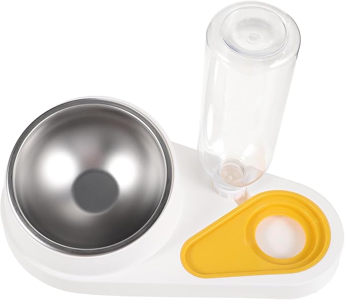 BESPORTBLE Automatic Pet Food and Water Dispenser Bowl for Dogs and Cats Lightweight Design Easy Clean Spill Pet Feeding White