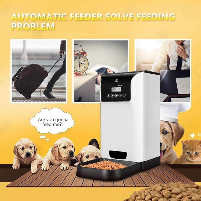 6l pet Feeder Dog Automatic Feeder Recorder and Speaker Timing Personalized 110240v Power Supply