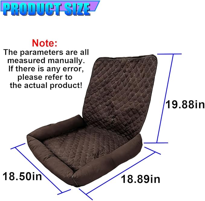 Dog Car Seat, Waterproof Pet Auto Safety Front Seat Cushion, Soft Multifunctional Puppy Car Seats Cover, Universal Washable Vehicle Travel Accessories for Small to Medium Dogs (Coffee)