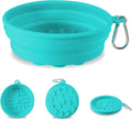 Collapsible Dog Bowl for Travel Outdoor Portable Silicone Pet Bowl with Carabiner Clip