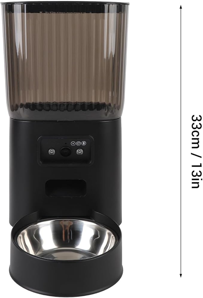 Automatic Cat Feeder, 5L Smart Pet Feeder Cat Dry Food Dispenser, Voice Interactive Dog Feeder with App Remote Video, Timed Feeding for Small Medium Dog Pets Puppy Kitten (Single