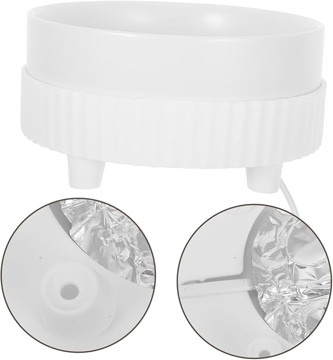 MERRYHAPY Heated Pet Water Bowl for Cats and Dogs Automatic Temperature Control Design Capacity Ceramic Dish for Winter Hydration USB Powered Pet Hydration