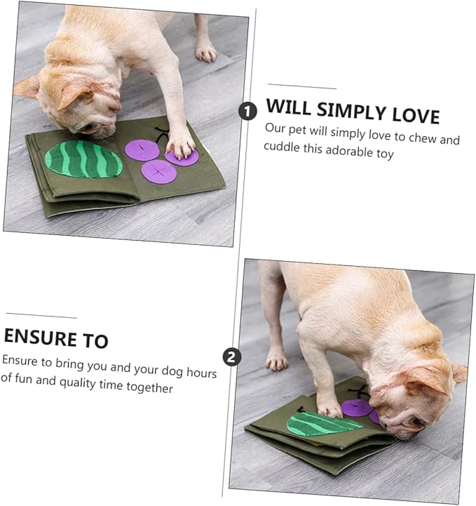 Kisangel Puppy Training Book Interactive Dog Feeding Blanket -Resistant Material Pet Nose Work Toy Safe Odorless