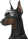 Dog Goggles UV400 Protection, Ski Goggles for Medium to Large Breeds with Adjustable Strap, Dog Sunglasses with Wide Snout & Soft PVC Frame - UV-Resistant/Snowproof for Ski,Cycling (Black)