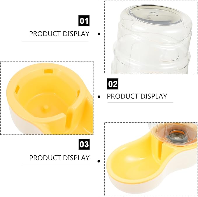 TOYANDONA Automatic Dog Water Feeder Slanting Pet Drinking Water Bowl Cream Yellow for Indoor Use