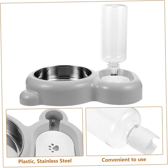 SUPVOX Automatic Cat Feeder and Water Dispenser Dual Functionality Cat Bowl Neck Protection Elegant Design for Home and Pet Shops