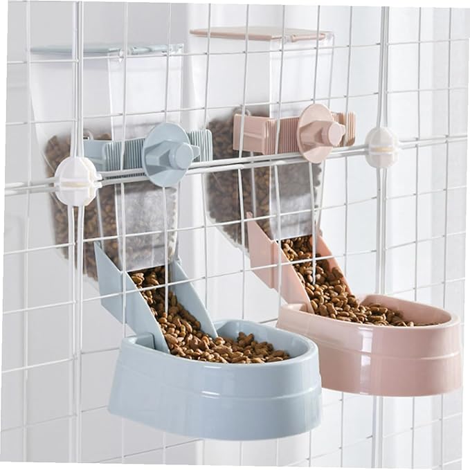 Beaupretty 2L Hanging Dog Feeder Automatic Pet Food Dispenser Bowl for Puppy Feeding Station in Suitable for Cage Use