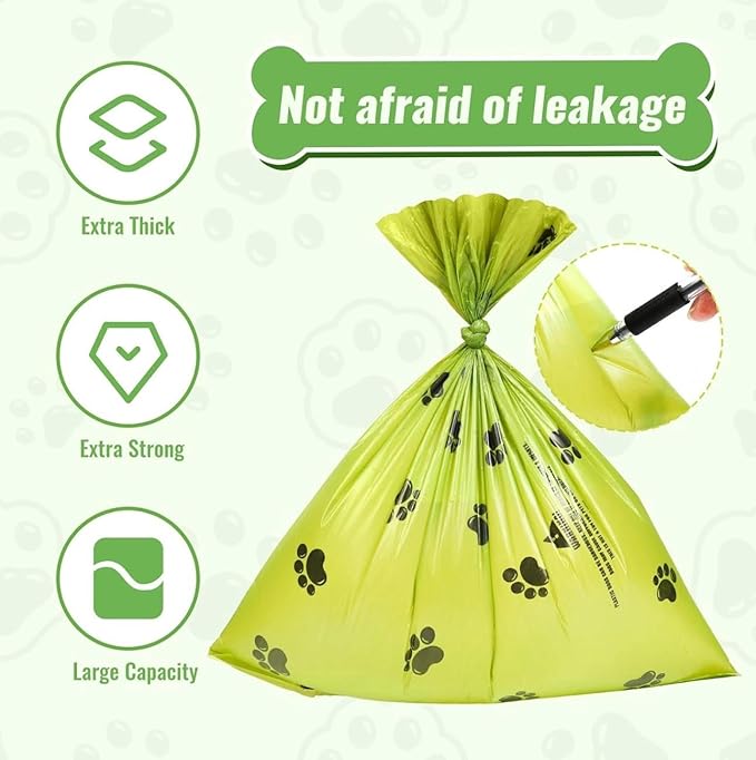 Dog Poop Bags (Bolsas Para Perro) – Leak-Proof & Extra Thick Pet Waste Bags (Fresh Scent, 8 Rolls, 120-Count)