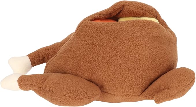 Turkey Vegetable Dog Snuffle Toy, Squeaky Interactive Puppy Training Play Toy with Treat Pockets, Ideal for Foraging Brain Stimulation Slow Feeding, Fun Pet