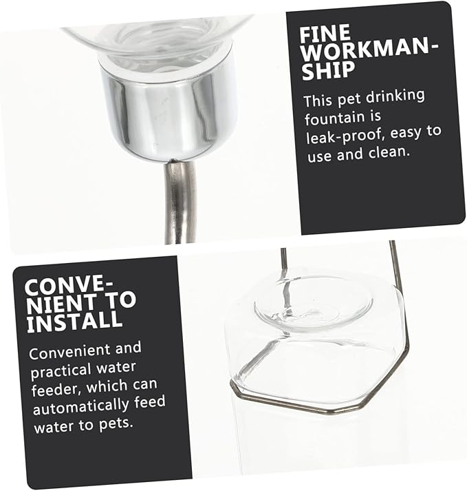 TOYANDONA 2pcs Pet Drinking Fountain Bottle Hanging Water Feeder for Cats Puppies and Dogs Leakproof and Automatic Water Dispenser Convenient Pet Supplies