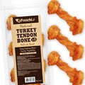 AFreschi Turkey Tendon of Dog Bones Shape, USA-Sourced, Limited-Ingredient, Rawhide-Free, Long-Lasting, All-Natural Dog Treats for Medium Dogs, 3 Count Pack (M)