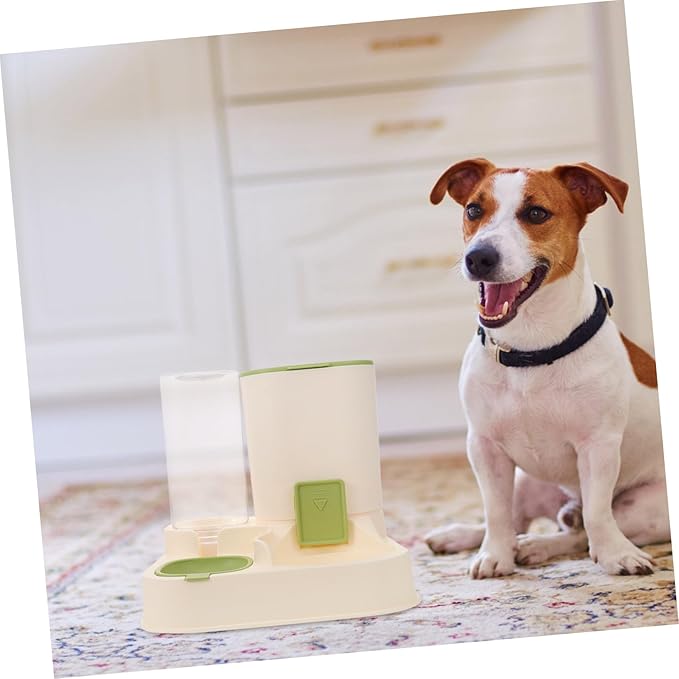 SUPVOX Automatic Pet Water Feeder Large Capacity Dispenser for Dogs Cats Easy Clean Material No Spill Water Bowl for Multiple Pets Green Color