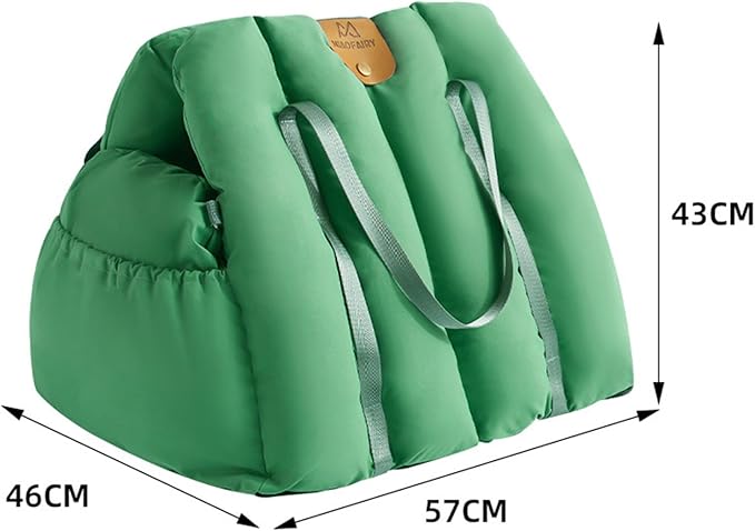Pet Car Seat,Dog for Small Dogs Or Cats,Car-Mountable and Handheld 2-in-1 Portable Cat House,Small Pets Travel Carrier Bed with Anti-Escape Rope Dog(Color:Green)