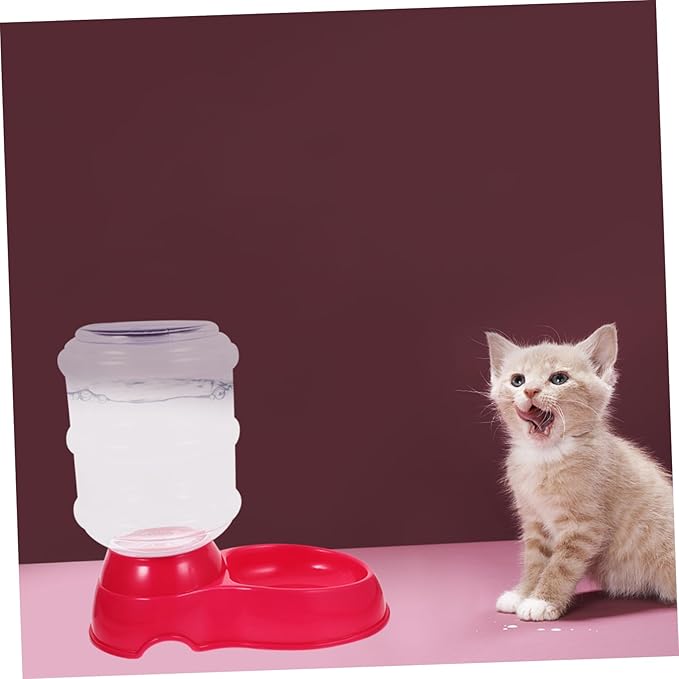PET Automatic Drinking Fountain 3.5L Dog Water Dispenser Food Bowl Pink PET Watering Device for Cats and Dogs Easy Clean Indoor Use