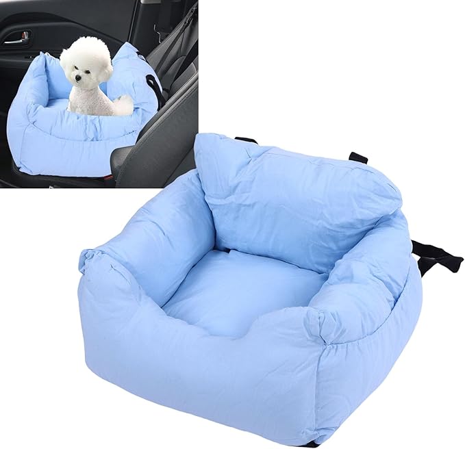 Dog Car Seat, 50x45x36cm Soft Comfortable Pet Carrier for Small Medium Dogs Cats, Universal Pet Bed Booster Cushion with Safety Belt, Accessories