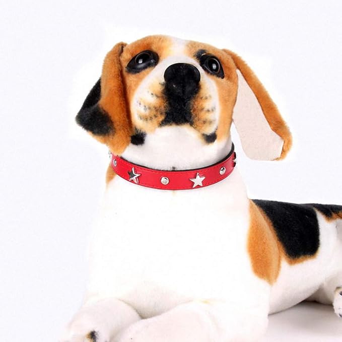 Pet Dog Collars Walking Running Puppy Neck Leash Leather Breathable Collars for Small Dog Cat Red L