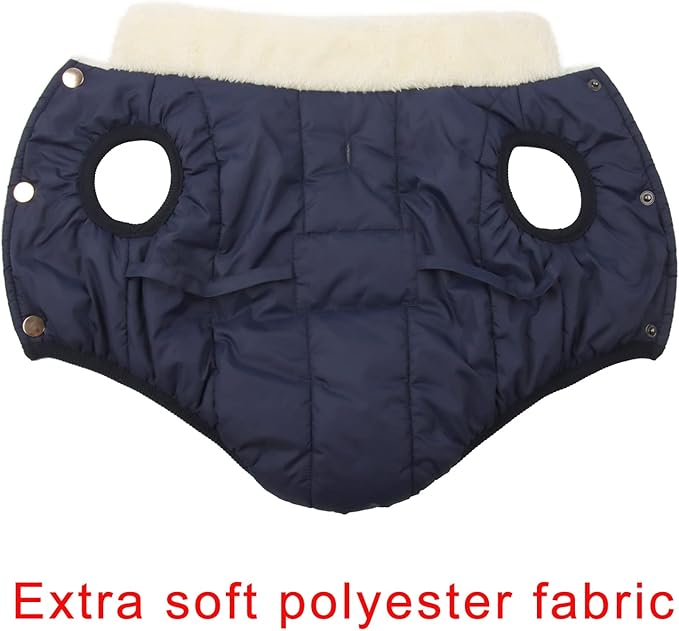 Fleece Lined Warm Dog Jacket for Winter Cold Weather,Soft Windproof Large Dog Coat,Blue XXXL