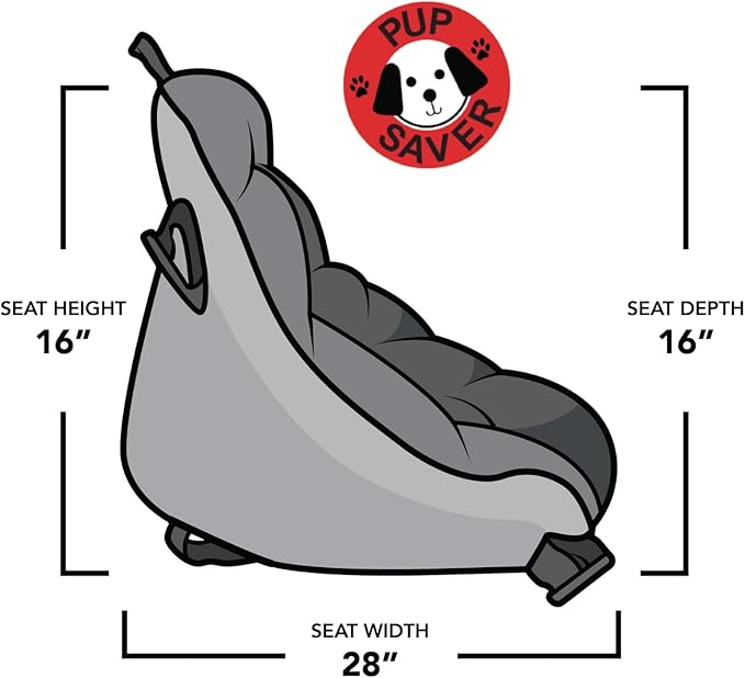 PupSaver Dog Car Seats for Small and Medium Dogs | Crash-Tested Dog Bed for Cars | Compatible with Seat Belt Harness | Ideal for Dogs Up to 30lbs | Soft and Safe (Snow Leopard)